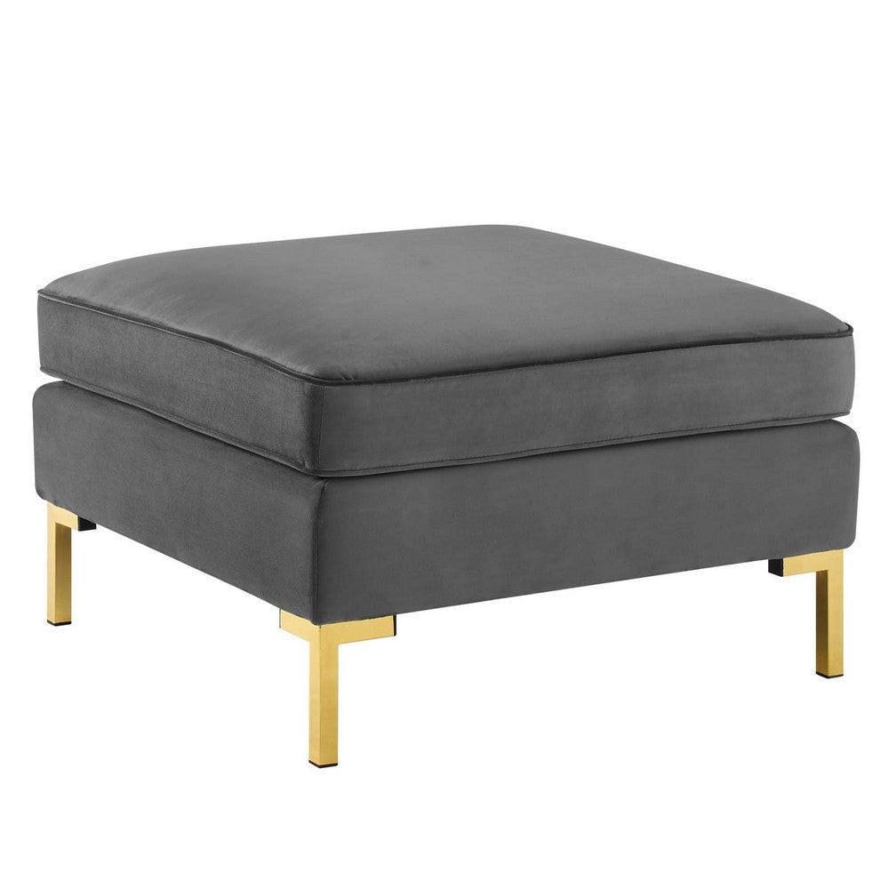 Ardent Performance Velvet Ottoman - No Shipping Charges MDY-EEI-3987-GRY