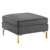 Ardent Performance Velvet Ottoman - No Shipping Charges MDY-EEI-3987-GRY