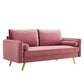 Modway Revive Performance Velvet Sofa, Dusty Rose