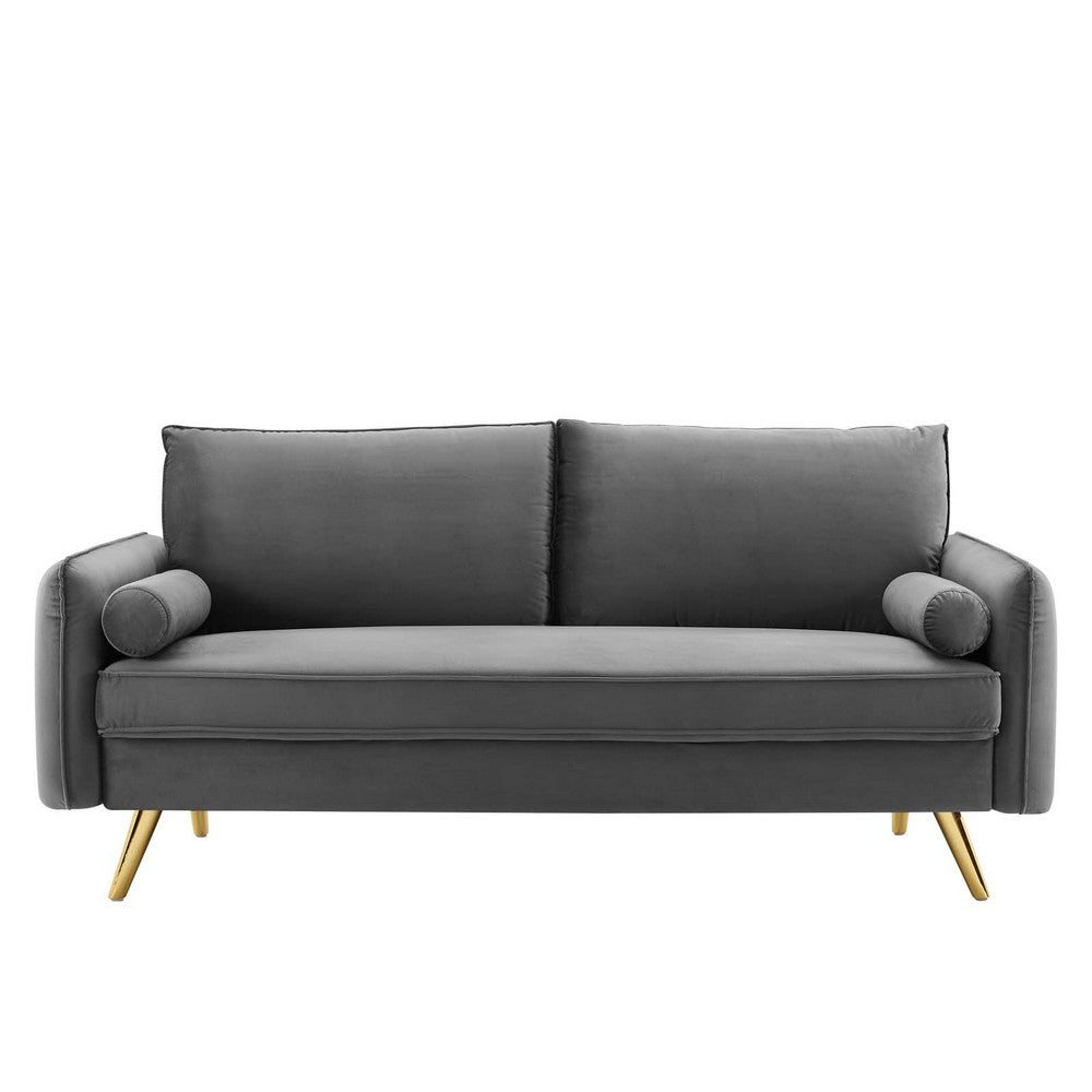 Revive Performance Velvet Sofa by Modway| Gray