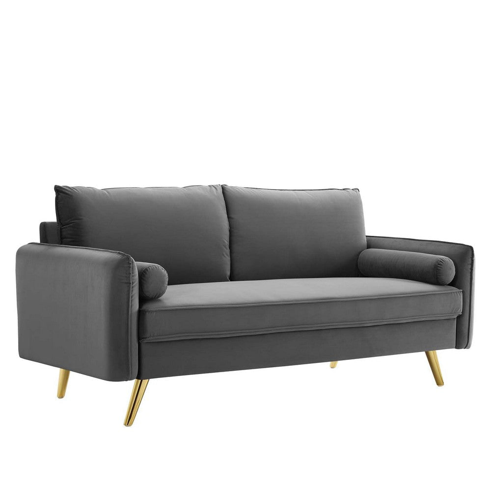 Modway Revive Performance Velvet Sofa, Gray