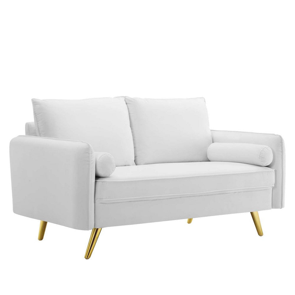 Modway Revive Performance Velvet Loveseat, White