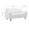 Valour Performance Velvet Loveseat MDY-EEI-4004-WHI