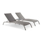 Modway EEI-4006-GRY-SET Savannah Chaise Set, Two Lounge Chair w/Side Table, Gray