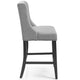 Modway Baron Counter Stool Upholstered Fabric Set of 2 Light Gray MDY-EEI-4016-LGR
