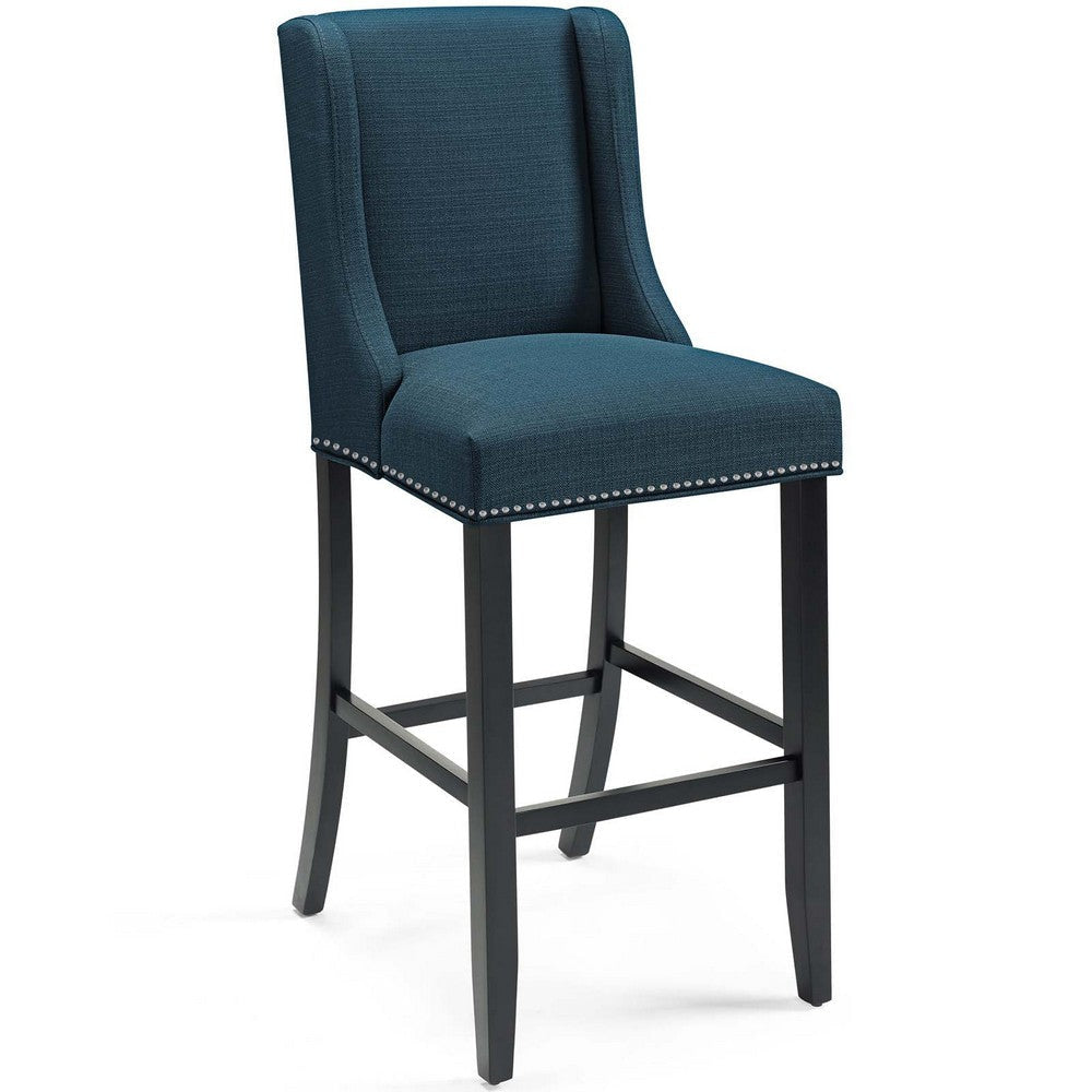 Modway Baron Bar Stool Upholstered Fabric Set of 2 Azure MDY-EEI-4018-AZU