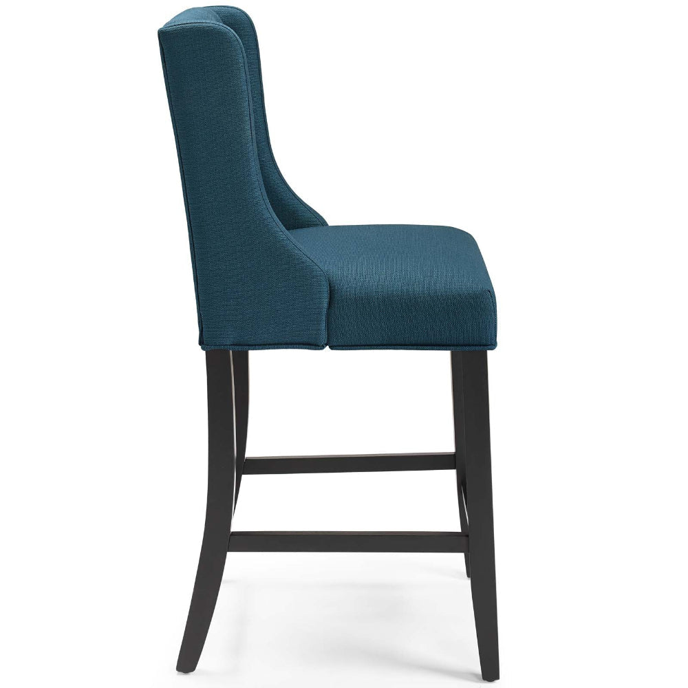 Modway Baronet Tufted Button Upholstered Fabric Counter Bar Stool Set of 2 in Azure