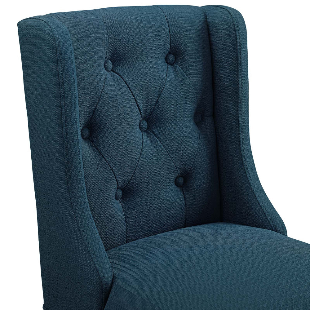 Modway Baronet Tufted Button Upholstered Fabric Counter Bar Stool Set of 2 in Azure