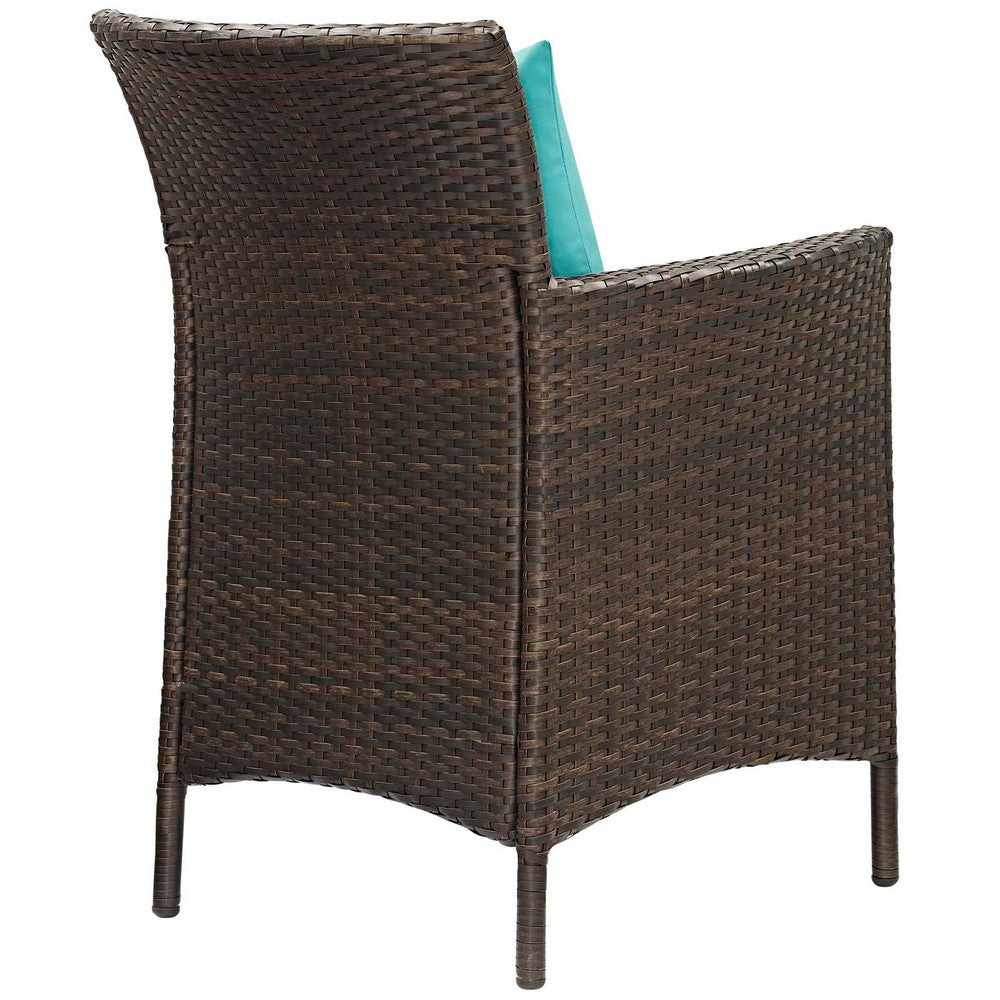 Conduit Outdoor Patio Wicker Rattan Dining Armchair Set of 2 by Modway| Blue