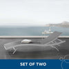 Modway EEI-4038-WHI-GRY Glimpse Outdoor Patio Mesh Chaise Lounge Set of 2 White Gray MDY-EEI-4038-WHI-GRY