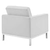 Modway Loft Tufted Upholstered Faux Leather Armchair Set of 2 Silver White MDY-EEI-4101-SLV-WHI