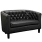 Modway Prospect Upholstered Vinyl Loveseat and Armchair Set Black MDY-EEI-4108-BLK-SET