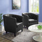 Modway Prospect Upholstered Vinyl Armchair Set of 2 Black MDY-EEI-4110-BLK