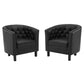 Modway Prospect Upholstered Vinyl Armchair Set of 2, Black