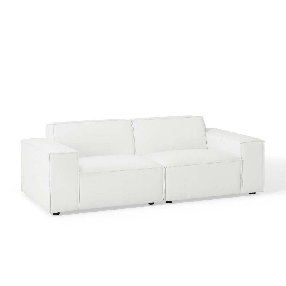 Modway Restore Upholstered Fabric Sectional, 2 Seater Sofa, White