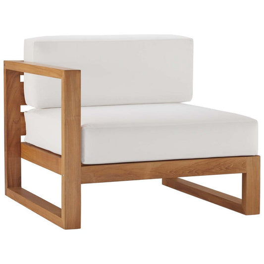 Upland Outdoor Patio Teak Wood Left-Arm Chair - No Shipping Charges
