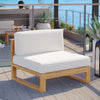 Upland Outdoor Patio Teak Wood Armless Chair - No Shipping Charges