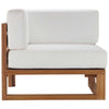Upland Outdoor Patio Teak Wood Corner Chair - No Shipping Charges MDY-EEI-4126-NAT-WHI