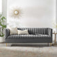 Modway Shift Channel Tufted Performance Velvet, Sofa, Gray