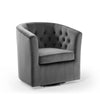 Prospect Tufted Performance Velvet Swivel Armchair - No Shipping Charges