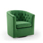 Modway Prospect Tufted Performance Velvet Swivel Armchair, Emerald 28D x 30W x 30H in