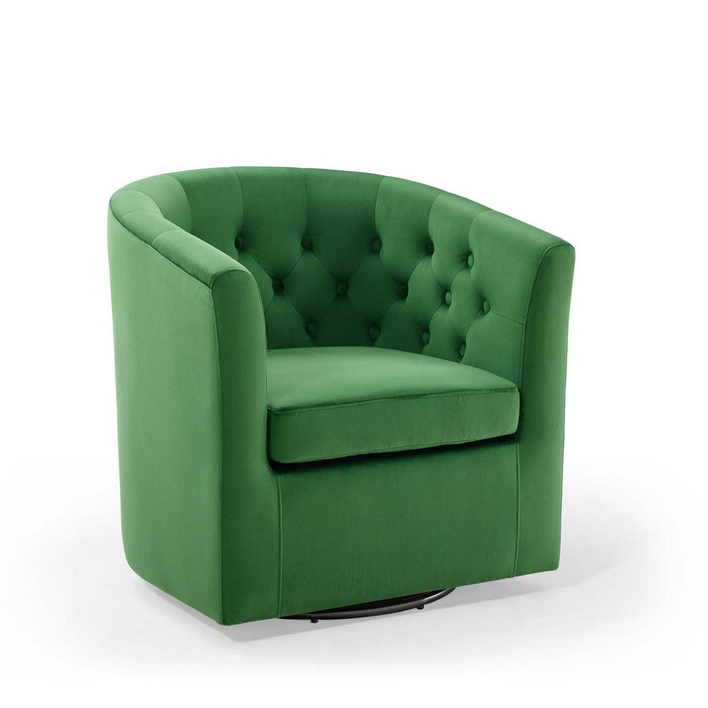 Prospect Tufted Performance Velvet Swivel Armchair - No Shipping Charges