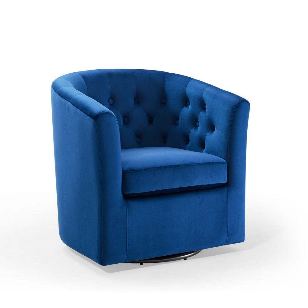 Prospect Tufted Performance Velvet Swivel Armchair - No Shipping Charges