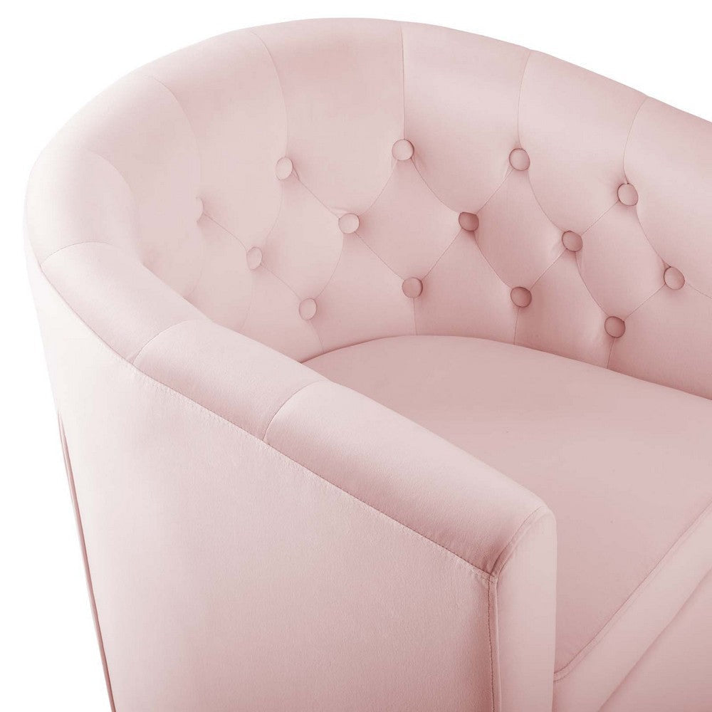 Modway Prospect Tufted Performance Velvet Swivel Armchair Pink MDY-EEI-4138-PNK