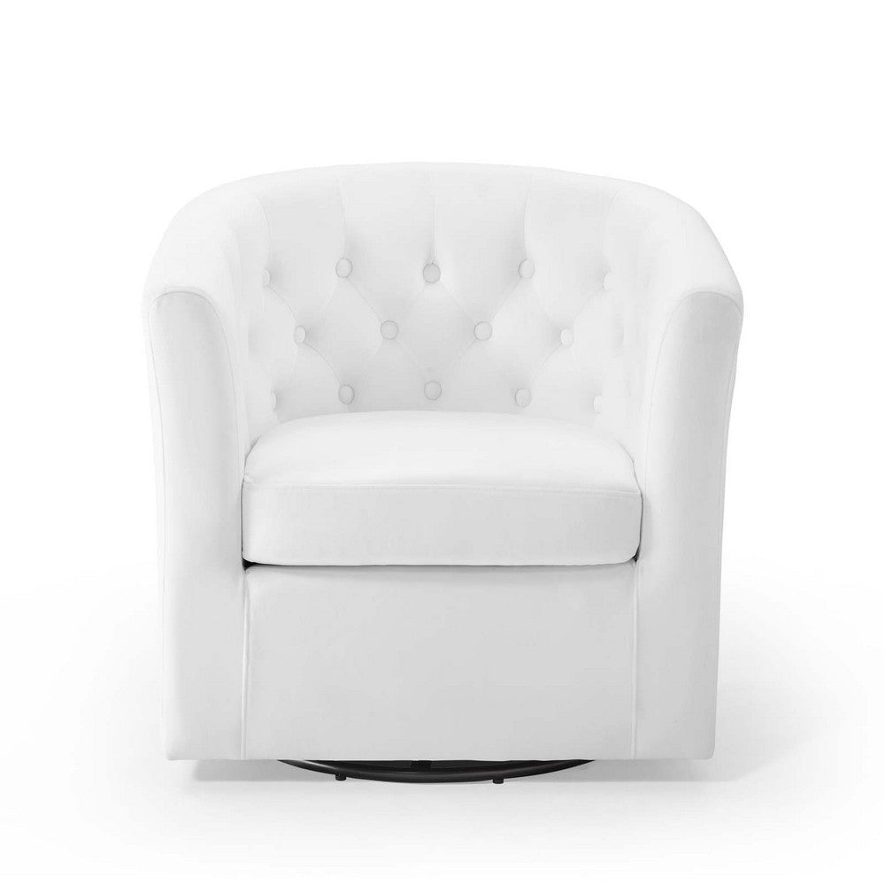 Modway Prospect Tufted Performance Velvet Swivel Armchair White 28D x 30W x 30H in MDY-EEI-4138-WHI