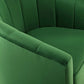 Modway Prospect Channel Tufted Performance Velvet Swivel Armchair in Emerald MDY-EEI-4139-EME