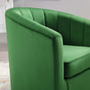 Modway Prospect Channel Tufted Performance Velvet Swivel Armchair in Emerald MDY-EEI-4139-EME