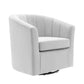 Modway Prospect Channel Tufted Performance Velvet Swivel Armchair in Light Gray