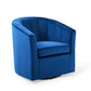 Modway Prospect Channel Tufted Performance Velvet Swivel Armchair in Navy