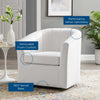 Modway Prospect Channel Tufted Performance Velvet Swivel Armchair in White MDY-EEI-4139-WHI