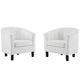 Modway Prospect Channel Tufted Performance Velvet Armchair Set of 2, White