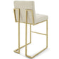 Modway Privy Stainless Steel Performance Velvet Bar Stool Set of 2 Gold Beige MDY-EEI-4157-GLD-BEI