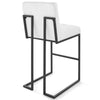 Modway Privy Stainless Steel Upholstered Fabric Bar Stool Set of 2 Black White MDY-EEI-4159-BLK-WHI