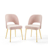 Modway Rouse Dining Room Side Chair Set of 2, Pink