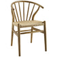 Modway Flourish Mid-Century Modern Rustic Farmhouse Wood Dining Chair - Set of 2 Natural MDY-EEI-4168-NAT