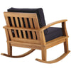 Modway EEI-4177-NAT-NAV Marina Patio Teak Rocking Chair Natural Navy MDY-EEI-4177-NAT-NAV