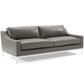 Modway Harness Stainless Steel Base Leather Sofa & Loveseat Set in Gray MDY-EEI-4196-GRY-SET