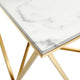 Vertex Gold Metal Stainless Steel End Table by Modway| White