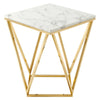 Vertex Gold Metal Stainless Steel End Table by Modway| White