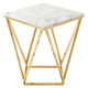 Vertex Gold Metal Stainless Steel End Table by Modway| White