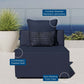 Modway EEI-4209-NAV Saybrook Outdoor Patio Upholstered Sectional Armless Chair Navy Blue MDY-EEI-4209-NAV