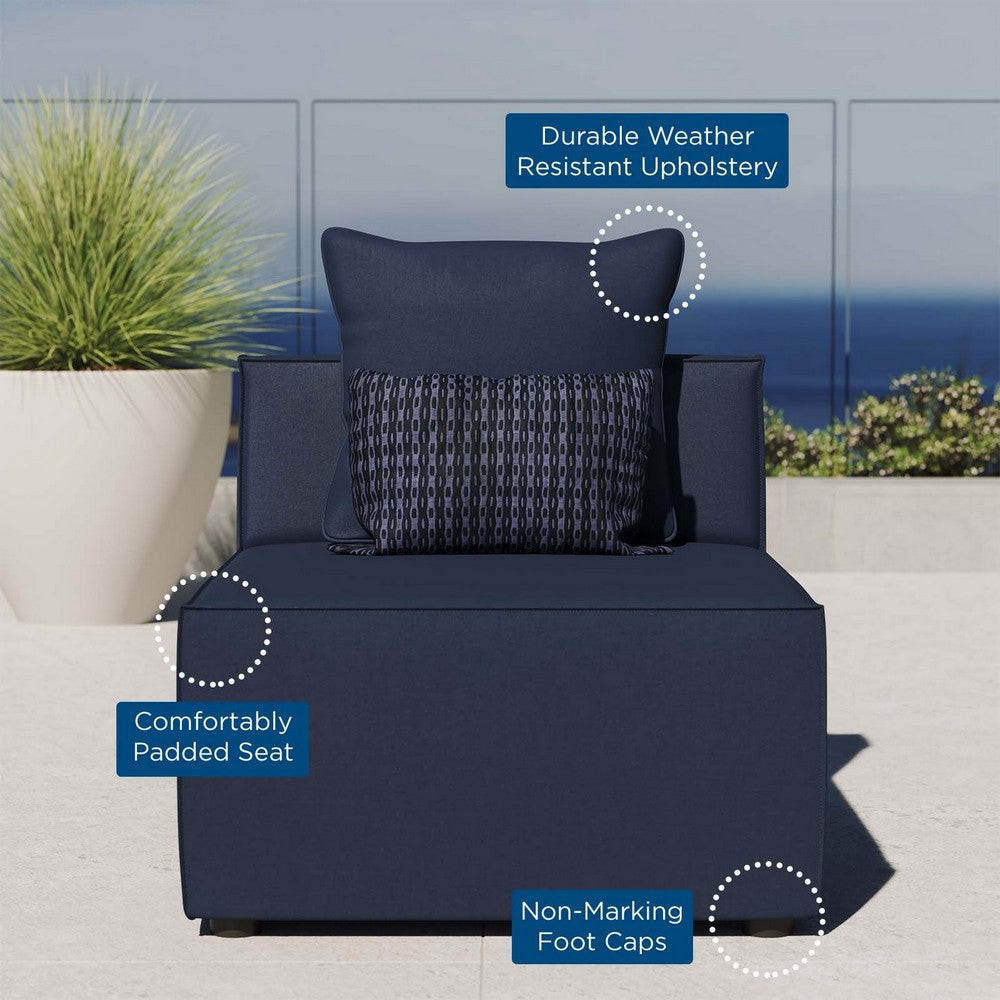 Saybrook Outdoor Patio Upholstered Sectional Sofa Armless Chair - No Shipping Charges