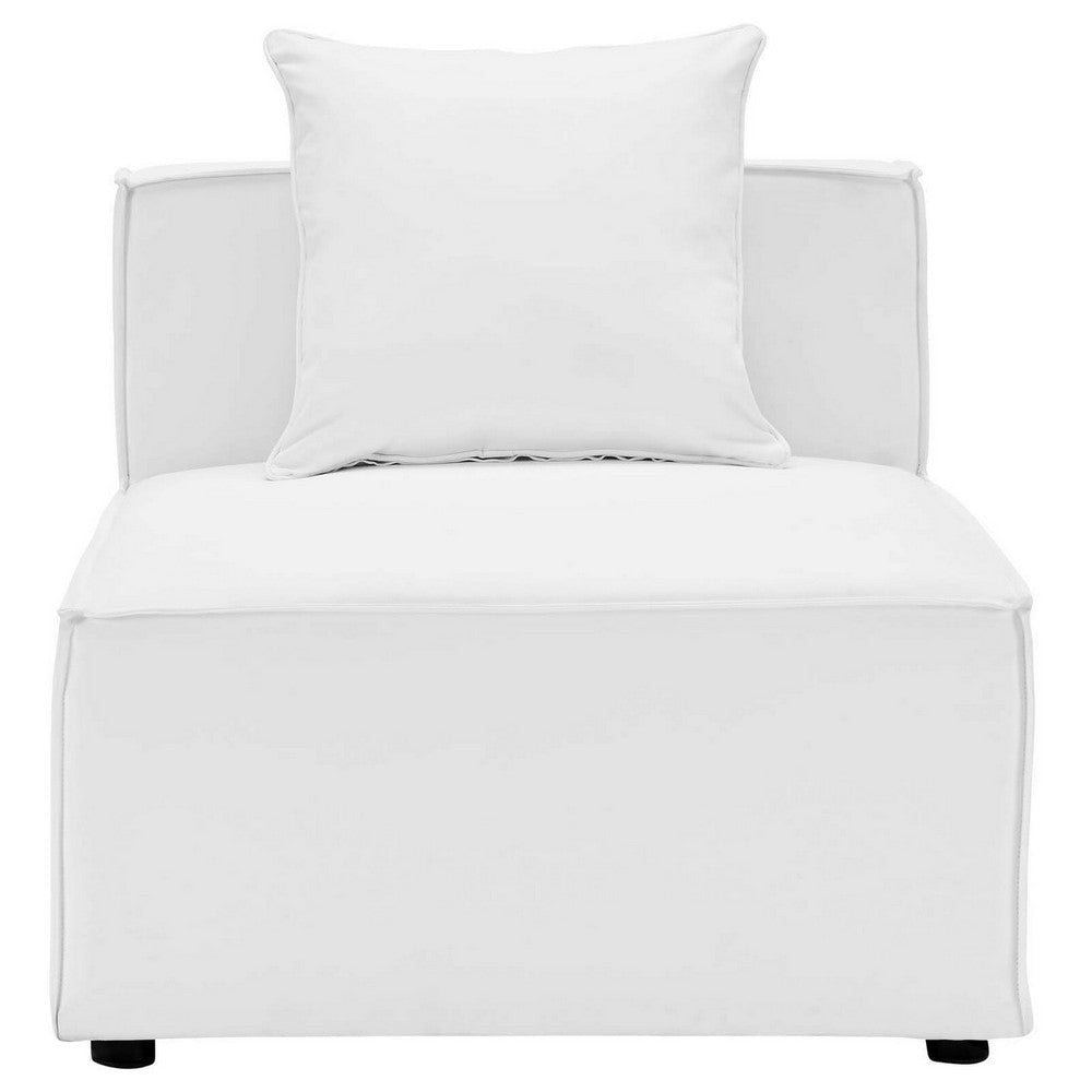 Modway EEI-4209-WHI Saybrook Patio Armless Chair in White 29.5 x 34.5 x 25.5 MDY-EEI-4209-WHI