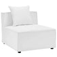 Modway EEI-4209-WHI Saybrook Patio Armless Chair in White 29.5 x 34.5 x 25.5