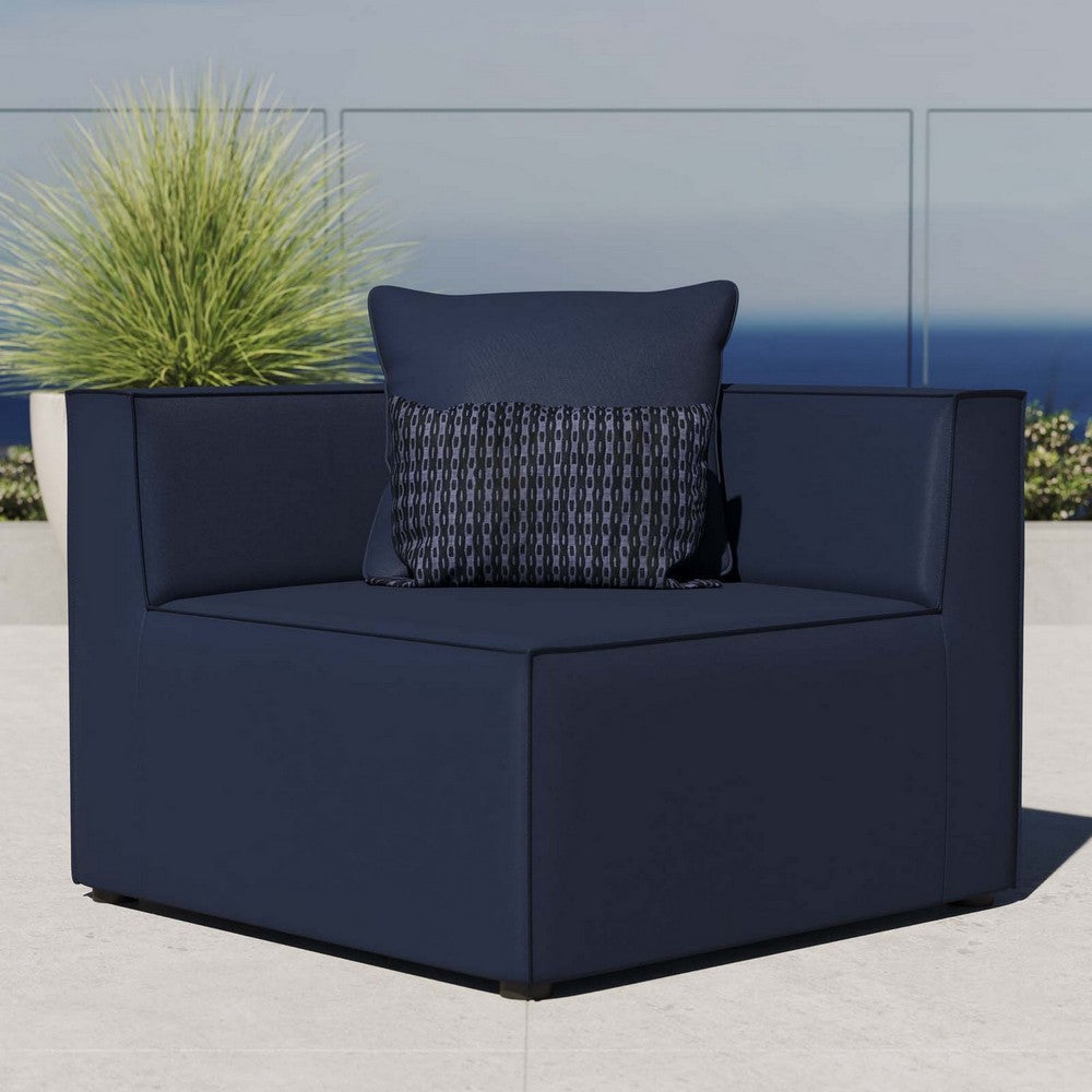 Modway EEI-4210-NAV Saybrook Outdoor Patio Upholstered Sectional Corner Chair Navy MDY-EEI-4210-NAV