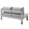 Shore Sunbrella® Fabric Aluminum Outdoor Patio Right-Arm Loveseat by Modway| Gray
